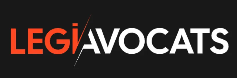 Logo rouge et blanc de LegiAvocats, cabinet d'avocats d'affaires à Lyon et Mâcon