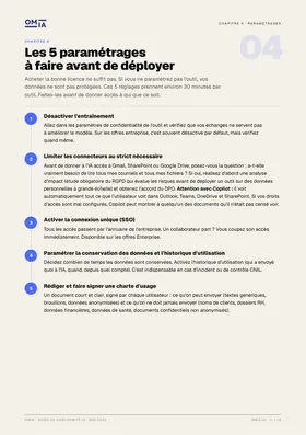 Page du guide : les 5 paramétrages à faire avant de déployer un outil d'IA